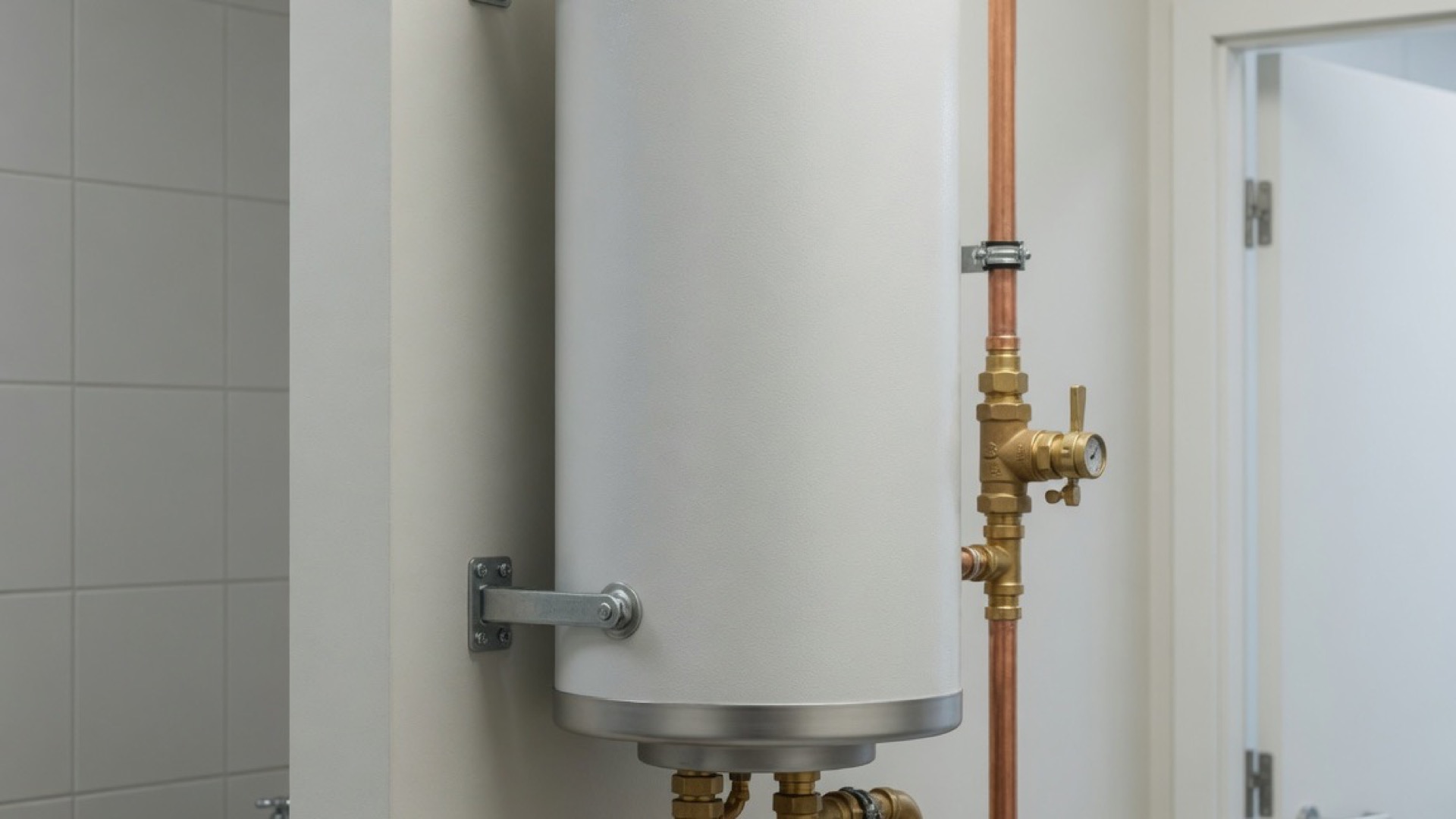 A new geyser installation with neat copper piping